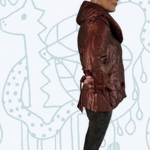 CACHE Metallic Plum Iridescent Crinkled Funky Shawl Womens Jacket. - Picture 1 of 11